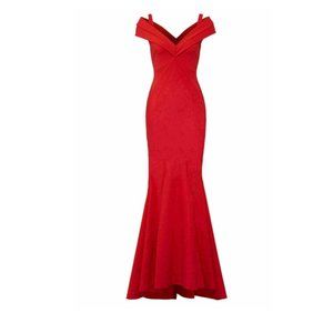 Gown Red Seamed Ponte Red Tally Dress